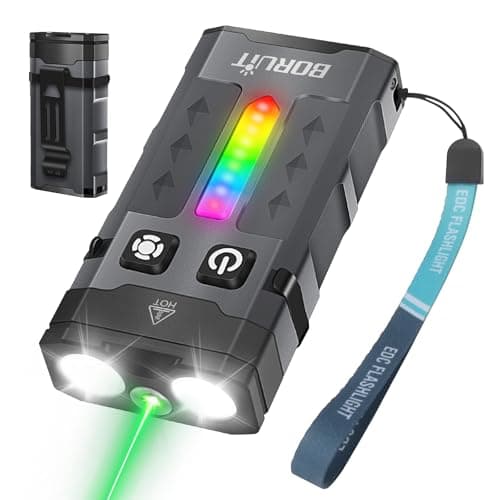 BORUIT EV20L Mini Torch with Green Beam, 1100 Lumen EDC Pocket Flashlight