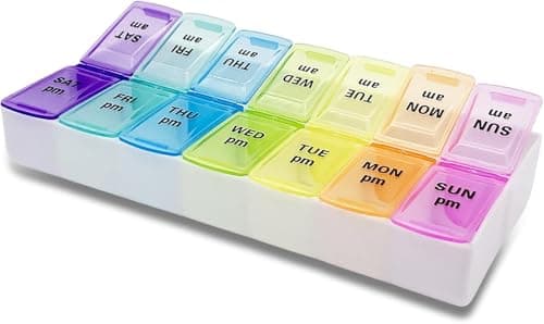 ChioSun 7 Day 2 Times a Day Pill Organiser, AM/PM Dosette Box