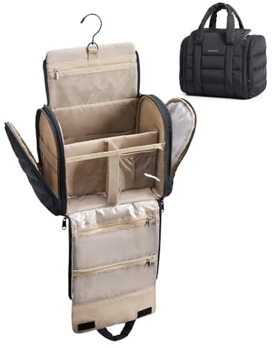BAGSMART Large Hanging Toiletry Bag for Travel with Removable Divider