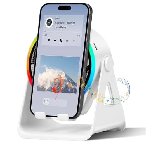 Wireless Induction Speaker, 4-in-1 Portable Bluetooth Speaker (White)