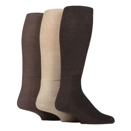 IOMI 3 Pack Long Knee High Extra Wide Diabetic Bamboo Socks Swollen Legs