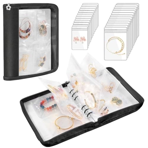 Emibele Travel Jewelry Organizer Case Large Capacity Jewelry Storage Binder