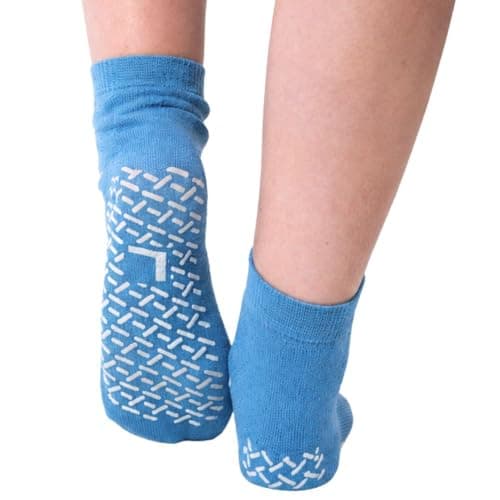 Interweave Healthcare Double-Tread Non-Slip Hospital Socks Blue (1 Pair), Fall Prevention Socks, As Used by NHS Hospitals