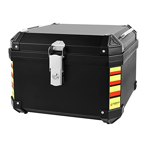 Sunydog 48L Motorcycle Trunk Travel Luggage Storage Box Quick Release Motorbike Tail Storage Box Waterproof with 2 Keys Reflective Strips