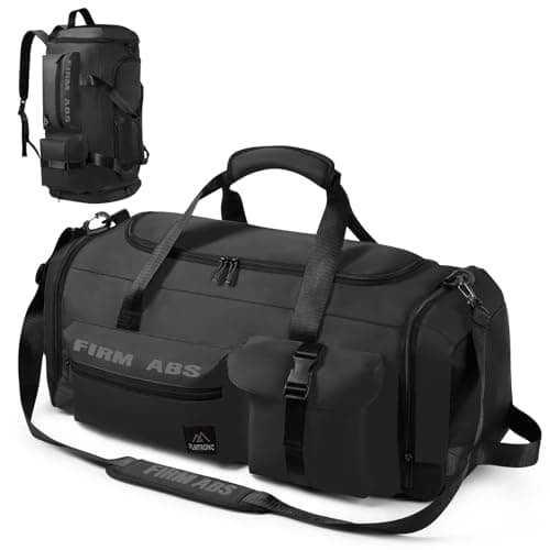 Flintronic Gym Duffle Sports Bag, 65L 3-in-1 Waterproof Gym Duffle Bag, Gym Sports Bag with Shoes Compartment+Wet Pocket, Travel Duffel Bag with Shoulder Strap+Backpack Function for Sports Travel