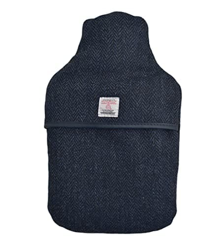 Navy Herringbone Tartan Harris Tweed Vagabond Hot Water Bottle