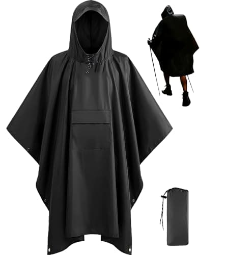 Stathmon 1 Pack Poncho Waterproof Adult - PU8000mm Reusable Rain Poncho