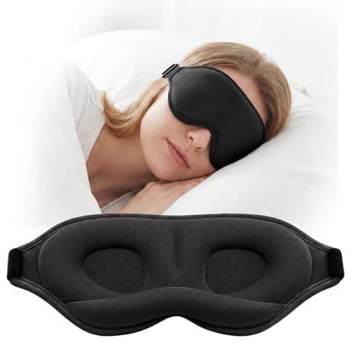 SLIJAR 100% Blackout Sleep Mask for Men Women, 3D Contoured Eye Mask for Sleeping, Zero Eye Pressure Breathable Blindfold with Adjustable Strap for Travel Office Home