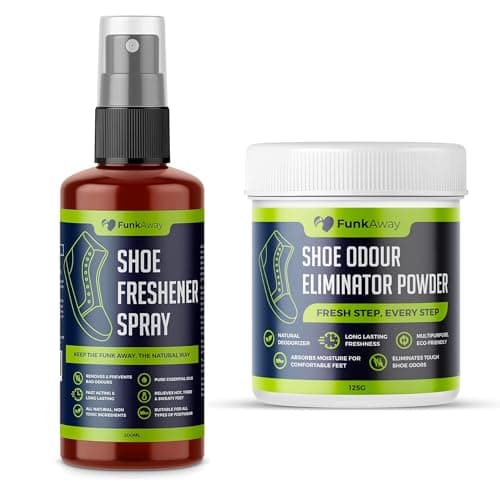 Shoe Deodorizer Spray & Foot Powder Bundle (200ml + 100g) | Odor Eliminating Shoe Spray & Antibacterial Shoe Smell Remover | Antifungal Foot Powder | Shoe Spray Odor Control