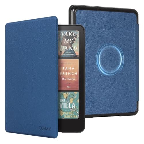 CoBak Wireless Charge Converter Case for 7" Kindle Paperwhite 12th Gen 2024 and Kindle Colorsoft, Qi-Enabled, Compatible with iPhone MagSafe/PopSockets Grip/Anker Wireless Charging Pads, Dark Blue