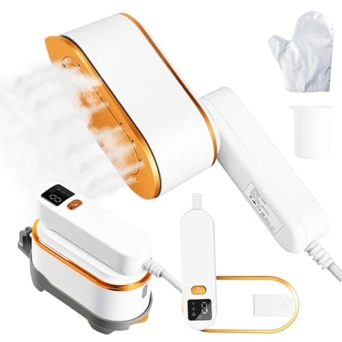 Portable Travel Steamer for Clothes, 1200W Powerful 2 In 1 Steamer & Iron,10s Fast Heat,4 Modes with LED Display, 150ml Water Tank Powerful Wrinkle Remover for Home,Office, Travel