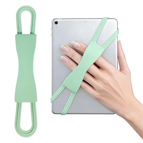 Comfortable Hand Strap Holder Compatible with Kindle, Stretchable Finger Grip for 4.7-8 Inch Screens, Light, Ideal for Bed Reading & Travel, Fits Kobo, Voyage, Paperwhite, Oasis, Kindle Fire (Green)