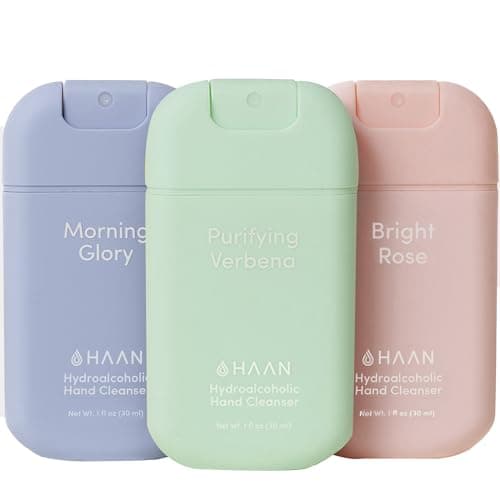 HAAN Moisturizing Hand Spray with Aloe Vera (Pack of 3) – 1 Piece Each in the Fragrances: Morning Glory, Purifying Verbena, Bright Rose