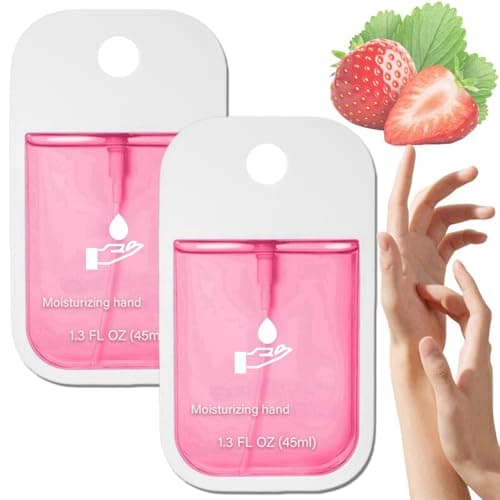 2PCS Mist Hydrating Hand Sanit-izer Spray for Adults,Cleanses Your Hands,Portable Travel Size,Hand Sanit-iser Mini,Hand Sanit-iser Sp-ray Pocket Size,Small Hand Sanit-iser Sp-ray,Strawberry Flavor