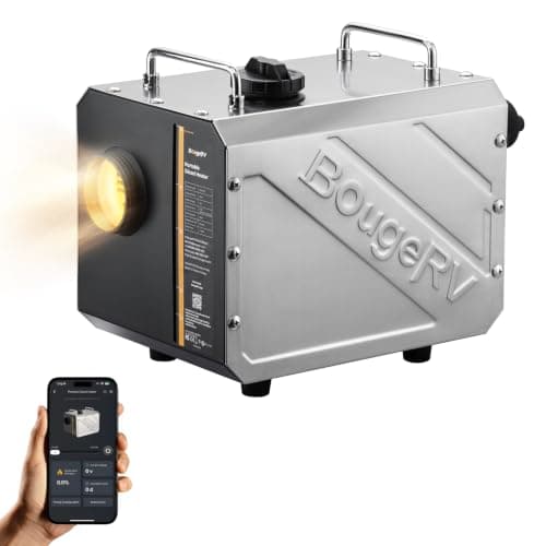 BougeRV 5KW Portable Diesel Heater 12V 220V, App Control 8-Min Tent Heating