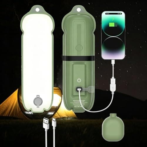 Domigard Inflatable Camping Light, Rechargeable 2000mAh Foldable LED Lamp