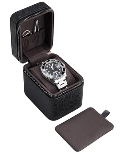 ProCase Single Watch Travel Case for Men, Portable Watch Holder -Black