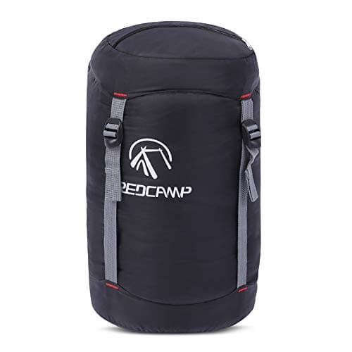 REDCAMP Nylon Compression Stuff Sack, Ultralight Sleeping Bag Compression Sack Great for Camping, Backpacking, Hiking, Black XL