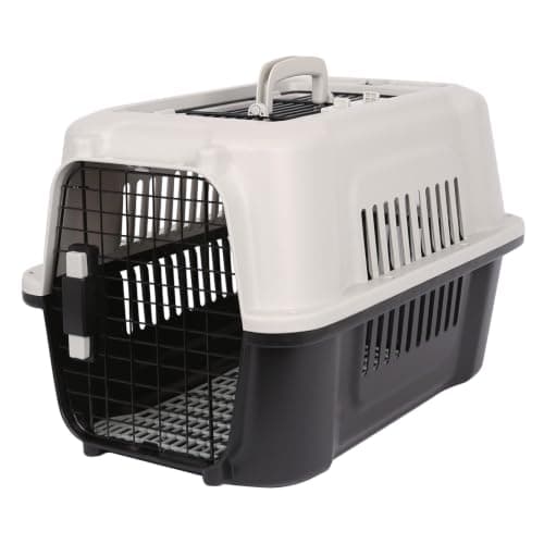 Harbour Housewares Cat Carrier Hard Sided Large Pet Travel Box Grey