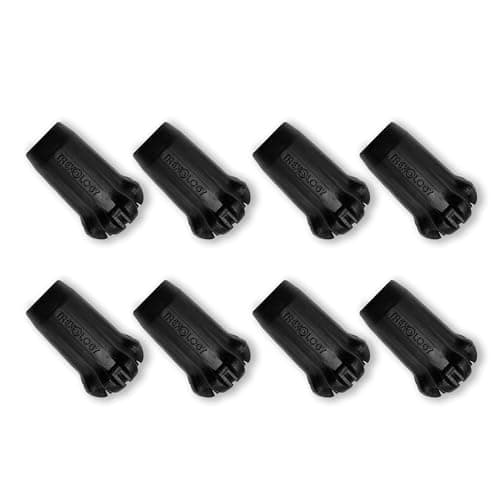 TREKOLOGY Trekking Pole Tips Replacement, 8pc/Set Hiking Pole Tips, Rubber Walking Pole Tips, Rubber Tips Trekking Poles Tip Walking Stick/ 11mm Hole Diameter (New 8pc Pack)
