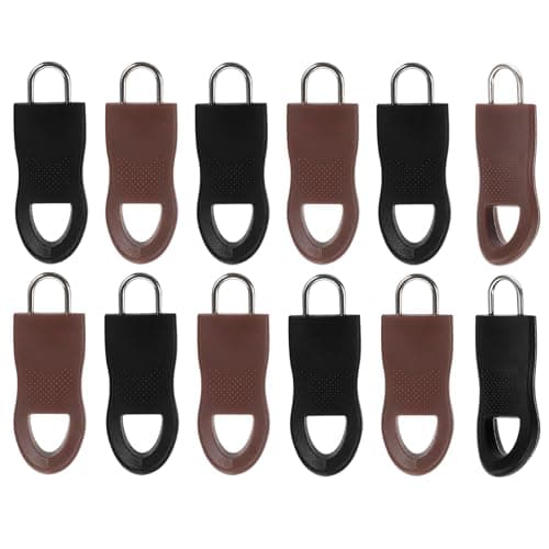 HAPINARY 12pcs Zipper Pulls Zipper Fixers Detachable Plastic Alloy Sturdy Convenient Repair Kit for Luggage Bags