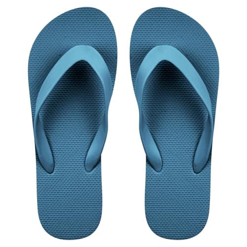 Aomig Unisex Flip Flops Ladies Girl Men Flatform Beach Flip-Flop Slim Rubber Flip Flops Women's Yoga Mat Comfortable Beach Platform Sandals Slip-Resistant Flat Flip Flops(Lake Green-UK Size-7-8)