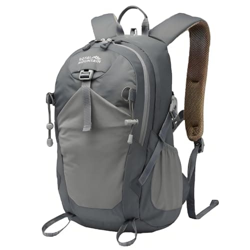 Lightweight Hiking Backpack, 30L Women/Men Waterproof Travel Rucksack Bag with Rain Cover, Outdoor Small Foldable Daypack for Student, Fit for 15.6 inch Laptop (Grey, 30L)