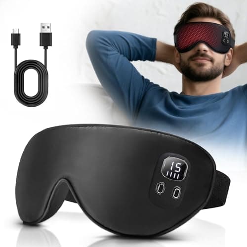 Heated Eye Mask, Light Blocking Warming Eye Mask for Dry Eyes, Black