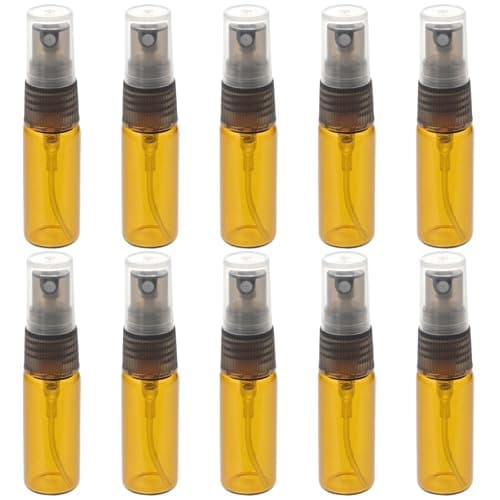 10 Pack Brown Glass Spray Bottle 5ml Refillable Empty Bottles
