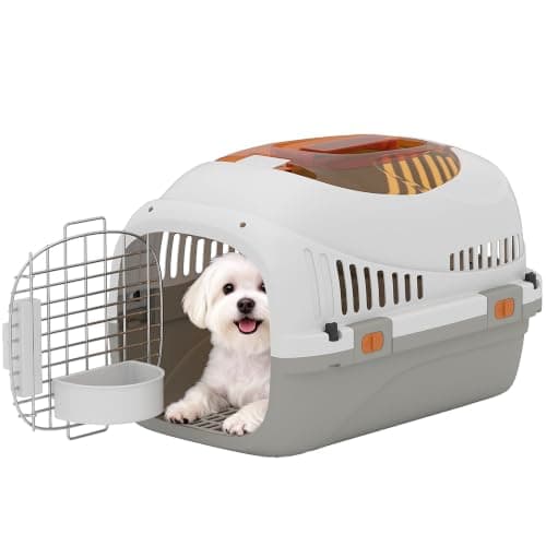 PawHut Plastic Cat Carrier Top Load for Small Dogs and Cats 49 x 32 x 31 cm