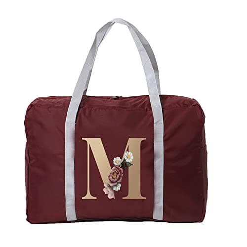 Gold Letter Printed Cabin Bag 45x36x20 for Easyjet Airlines Underseat Travel Bag Holdall Bag Carry on Hand Luggage Weekend Bag Packable Travel Duffel Bag,Sports Fitness Luggage (Gold M)