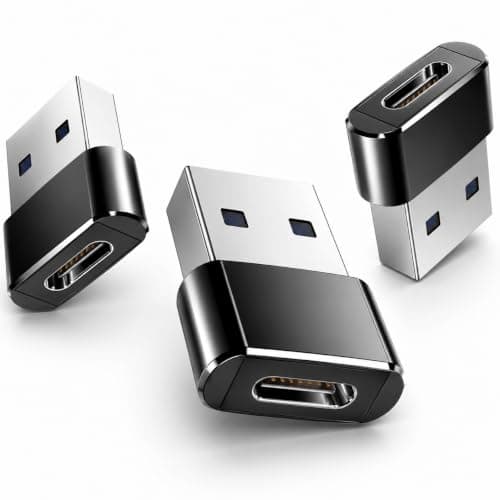 USB C to USB Adaptor 3 Pack, USBC Type C Female to USB A Male OTG Converter, Charger Cable Adapter for iPhone 17 16 15, iWatch 9 8 7, AirPods, iPad Air Mini, MacBook, CarPlay, Galaxy S26 S25 A35