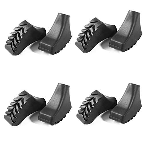 Yrlehoo 8 Pack Rubber Pads Replacement Feet for Trekking Poles Rubber Ferrule Ends, Hiking and Walking Sticks, Nordic walking poles, black