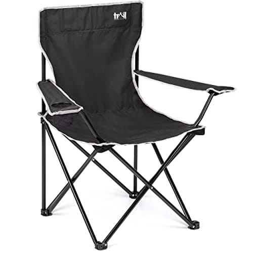Trail Folding Camping Chair with Cup Holder, Black