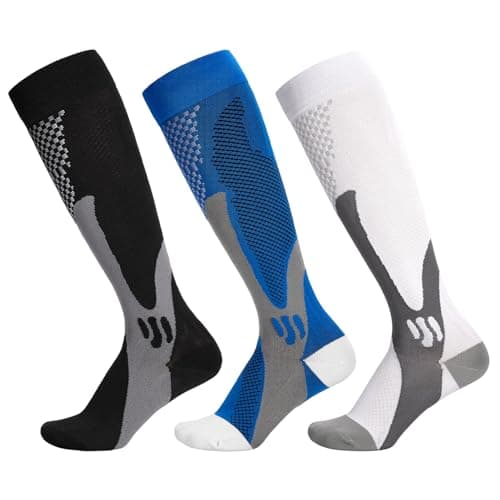 Zuimei 3 Pairs 20-30 mmHg Compression Socks for Men Women