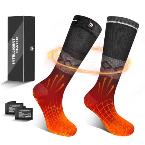 Heated Socks for Men Women Rechargeable,Thermal Electric Battery Ski Socks in Cold Weather Winter Warm for Running Walking Camping Hiking Training Work Skiing Sleeping Cold Feet