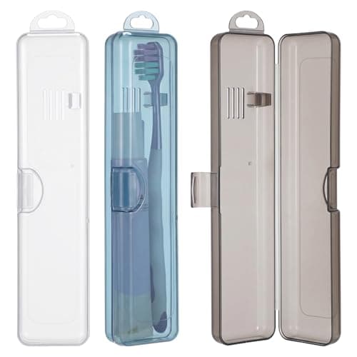 Classicseali 3Packs Travel Toothbrushcase,Plastic Toothbrush Case Travel