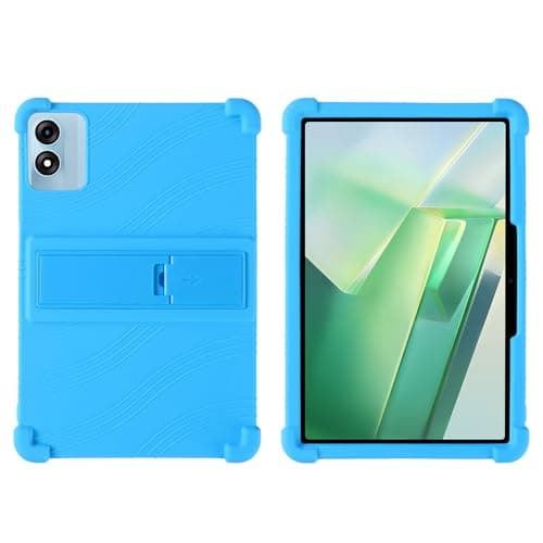 INSOLKIDON Compatible with Case for Blackview Tab 9 WiFi 11 INCH tablet, Full Coverage Ultra Slim adjustable Stand Silicone Shockproof Lightweight Protective Cover Case (Sky Blue)