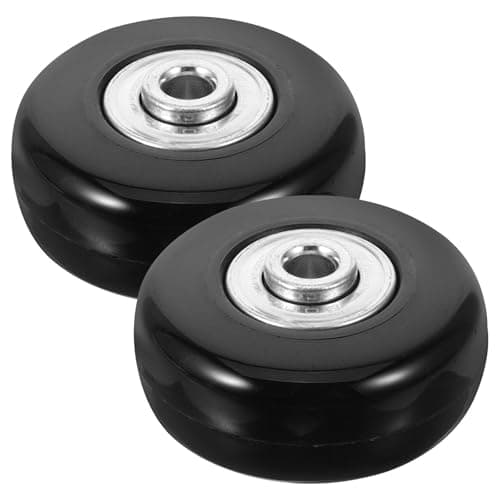 Rubber Suitcase Swivel Wheels Repair Kit, 2pcs Black Metal
