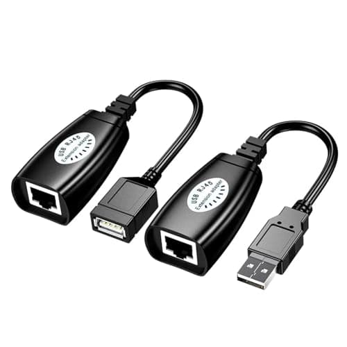 USB Ethernet Adapter Extender | USB 2.0 Male to Female RJ45 Network Converter | 150ft Range Over Cat5/5e/6 Cable | Plug & Play No Power Needed | Compatible with Mouse, Keyboard Printer Scanner Webcam