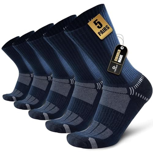Cirorld Cushioned Mens Socks, 5 Pairs Breathable Walking Socks