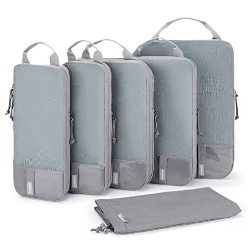 BAGSMART 6pcs Compression Travel Packing Cubes for Suitcases Backpack