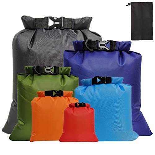 kuou 6 Pack Waterproof Dry Bags, 1.5L-8L, Lightweight, Multicolor