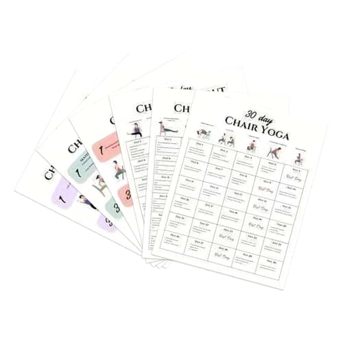 Seated Exercise Poster Set for Seniors | 30-Day Chair Yoga & Workout Plan for Adults, Elderly, Physical & Mobility | No-Equipment Home, Office, Travel Fitness Chart