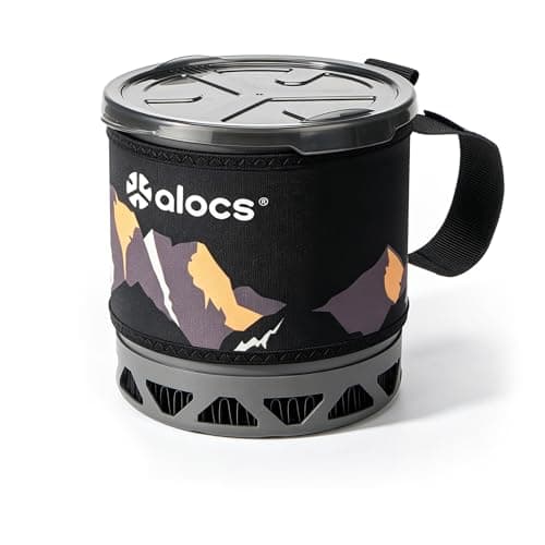 ALOCS 1L (1-Quart) Ultralight Backpacking Camping Pot with Heat Exchanger