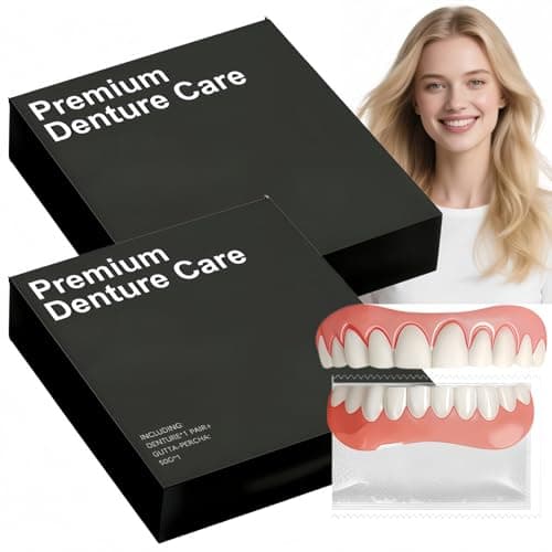 2pcs Soft Denture Silicone Reline Kit,False Teeth Set for Women and Men,Full Mouth Temporary Dentures,Easy to Use,Wide Application,Portable Design,Premium Materials,Soft and Comfortable Design