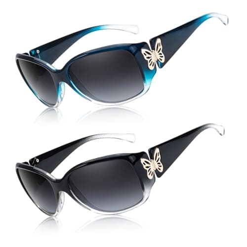 Myiaur 2 Pack Polarised Sunglasses for Women, Wrap Around UV400 Protection