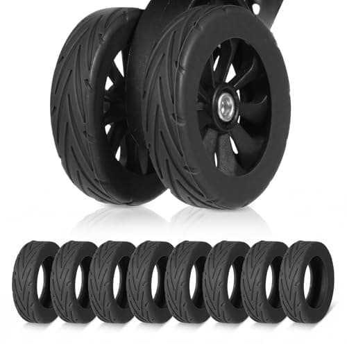8pcs Suitcase Wheels Replacement, Ymapinc Suitcase Wheel Protectors, Wear-Resistant Anti-Noise Luggage Wheel Covers, Silicone Spinner Wheels Protectors for 2-2.4", Essential Travel Accessories (Black)