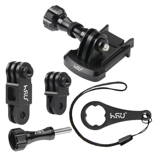 HSU Aluminum Alloy Extension Arm and Quick-release Buckle Clip Mount for Action Cameras