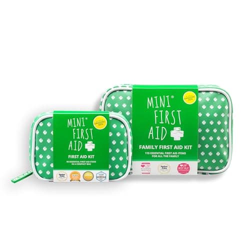 Mini First Aid Home & Away Bundle - Mini First Aid Kit (90 Items) + Family First Aid Kit (115 Items)
